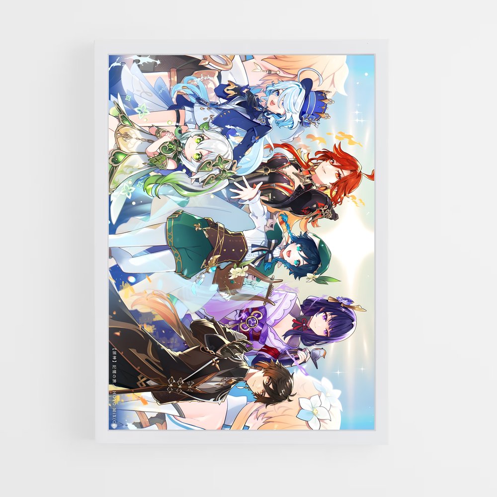 Poster Les Héros d'Teyvat – affiche Genshin impact (vue 3)